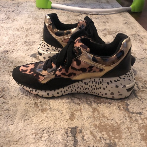 Steve Madden Bena Cheetah Print Wedge Sneakers - Picture 2 of 12